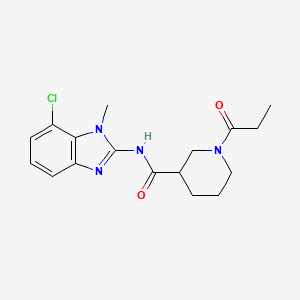 molecular formula C17H21ClN4O2 B6934736 N-(7-chloro-1-methylbenzimidazol-2-yl)-1-propanoylpiperidine-3-carboxamide 