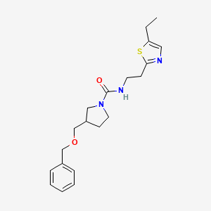 molecular formula C20H27N3O2S B6934758 N-[2-(5-ethyl-1,3-thiazol-2-yl)ethyl]-3-(phenylmethoxymethyl)pyrrolidine-1-carboxamide 