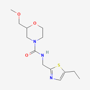 molecular formula C13H21N3O3S B6934766 N-[(5-ethyl-1,3-thiazol-2-yl)methyl]-2-(methoxymethyl)morpholine-4-carboxamide 
