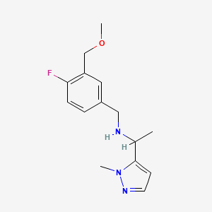 molecular formula C15H20FN3O B6934783 N-[[4-fluoro-3-(methoxymethyl)phenyl]methyl]-1-(2-methylpyrazol-3-yl)ethanamine 