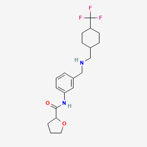 molecular formula C20H27F3N2O2 B6934840 N-[3-[[[4-(trifluoromethyl)cyclohexyl]methylamino]methyl]phenyl]oxolane-2-carboxamide 