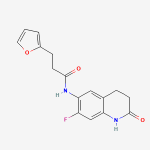 molecular formula C16H15FN2O3 B6934959 N-(7-fluoro-2-oxo-3,4-dihydro-1H-quinolin-6-yl)-3-(furan-2-yl)propanamide 