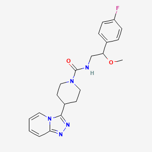 molecular formula C21H24FN5O2 B6934988 N-[2-(4-fluorophenyl)-2-methoxyethyl]-4-([1,2,4]triazolo[4,3-a]pyridin-3-yl)piperidine-1-carboxamide 