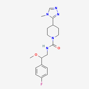 molecular formula C18H24FN5O2 B6934994 N-[2-(4-fluorophenyl)-2-methoxyethyl]-4-(4-methyl-1,2,4-triazol-3-yl)piperidine-1-carboxamide 