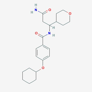 molecular formula C21H30N2O4 B6935037 N-[3-amino-1-(oxan-4-yl)-3-oxopropyl]-4-cyclohexyloxybenzamide 