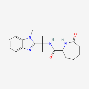 molecular formula C18H24N4O2 B6935098 N-[2-(1-methylbenzimidazol-2-yl)propan-2-yl]-7-oxoazepane-2-carboxamide 