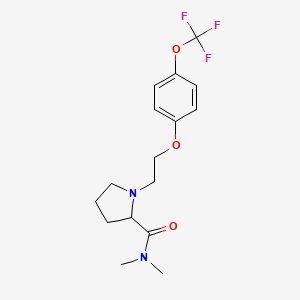 molecular formula C16H21F3N2O3 B6935142 N,N-dimethyl-1-[2-[4-(trifluoromethoxy)phenoxy]ethyl]pyrrolidine-2-carboxamide 