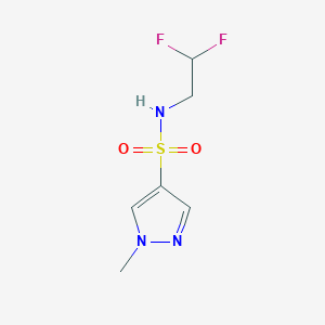 molecular formula C6H9F2N3O2S B6935146 N-(2,2-difluoroethyl)-1-methylpyrazole-4-sulfonamide 