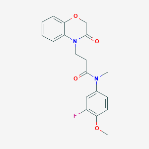 molecular formula C19H19FN2O4 B6935177 N-(3-fluoro-4-methoxyphenyl)-N-methyl-3-(3-oxo-1,4-benzoxazin-4-yl)propanamide 