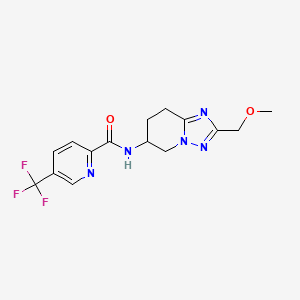 molecular formula C15H16F3N5O2 B6935254 N-[2-(methoxymethyl)-5,6,7,8-tetrahydro-[1,2,4]triazolo[1,5-a]pyridin-6-yl]-5-(trifluoromethyl)pyridine-2-carboxamide 