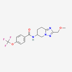 molecular formula C16H17F3N4O3 B6935258 N-[2-(methoxymethyl)-5,6,7,8-tetrahydro-[1,2,4]triazolo[1,5-a]pyridin-6-yl]-4-(trifluoromethoxy)benzamide 