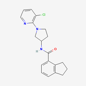 molecular formula C19H20ClN3O B6935263 N-[1-(3-chloropyridin-2-yl)pyrrolidin-3-yl]-2,3-dihydro-1H-indene-4-carboxamide 