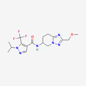 molecular formula C16H21F3N6O2 B6935269 N-[2-(methoxymethyl)-5,6,7,8-tetrahydro-[1,2,4]triazolo[1,5-a]pyridin-6-yl]-1-propan-2-yl-5-(trifluoromethyl)pyrazole-4-carboxamide 