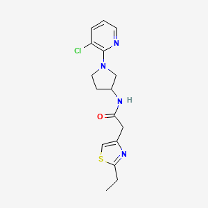 molecular formula C16H19ClN4OS B6935280 N-[1-(3-chloropyridin-2-yl)pyrrolidin-3-yl]-2-(2-ethyl-1,3-thiazol-4-yl)acetamide 