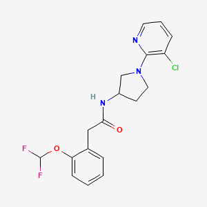 molecular formula C18H18ClF2N3O2 B6935283 N-[1-(3-chloropyridin-2-yl)pyrrolidin-3-yl]-2-[2-(difluoromethoxy)phenyl]acetamide 