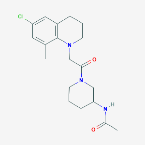 molecular formula C19H26ClN3O2 B6935353 N-[1-[2-(6-chloro-8-methyl-3,4-dihydro-2H-quinolin-1-yl)acetyl]piperidin-3-yl]acetamide 