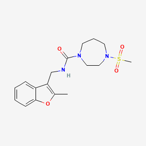 molecular formula C17H23N3O4S B6935444 N-[(2-methyl-1-benzofuran-3-yl)methyl]-4-methylsulfonyl-1,4-diazepane-1-carboxamide 
