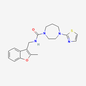 molecular formula C19H22N4O2S B6935457 N-[(2-methyl-1-benzofuran-3-yl)methyl]-4-(1,3-thiazol-2-yl)-1,4-diazepane-1-carboxamide 