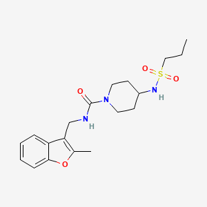 molecular formula C19H27N3O4S B6935475 N-[(2-methyl-1-benzofuran-3-yl)methyl]-4-(propylsulfonylamino)piperidine-1-carboxamide 