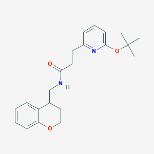 molecular formula C22H28N2O3 B6935505 N-(3,4-dihydro-2H-chromen-4-ylmethyl)-3-[6-[(2-methylpropan-2-yl)oxy]pyridin-2-yl]propanamide 