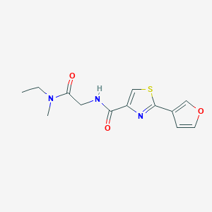molecular formula C13H15N3O3S B6935515 N-[2-[ethyl(methyl)amino]-2-oxoethyl]-2-(furan-3-yl)-1,3-thiazole-4-carboxamide 