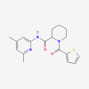 molecular formula C18H21N3O2S B6935561 N-(4,6-dimethylpyridin-2-yl)-1-(thiophene-2-carbonyl)piperidine-2-carboxamide 