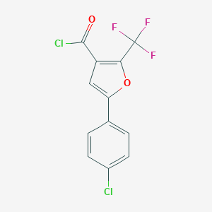 molecular formula C12H5Cl2F3O2 B069356 5-(4-Chlorophenyl)-2-(trifluoromethyl)furan-3-carbonyl chloride CAS No. 175276-61-6