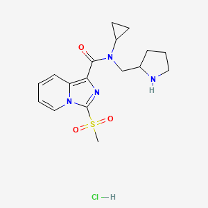 molecular formula C17H23ClN4O3S B6935661 N-cyclopropyl-3-methylsulfonyl-N-(pyrrolidin-2-ylmethyl)imidazo[1,5-a]pyridine-1-carboxamide;hydrochloride 