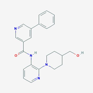 molecular formula C23H24N4O2 B6935674 N-[2-[4-(hydroxymethyl)piperidin-1-yl]pyridin-3-yl]-5-phenylpyridine-3-carboxamide 
