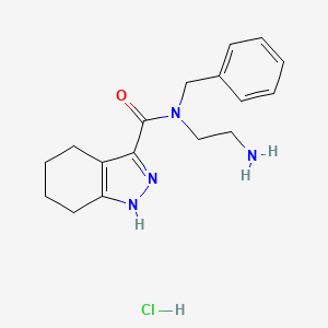 molecular formula C17H23ClN4O B6935707 N-(2-aminoethyl)-N-benzyl-4,5,6,7-tetrahydro-1H-indazole-3-carboxamide;hydrochloride 