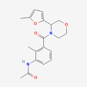 molecular formula C19H22N2O4 B6935814 N-[2-methyl-3-[3-(5-methylfuran-2-yl)morpholine-4-carbonyl]phenyl]acetamide 