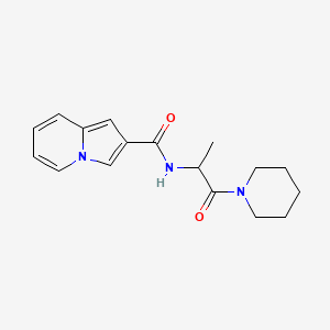 molecular formula C17H21N3O2 B6935822 N-(1-oxo-1-piperidin-1-ylpropan-2-yl)indolizine-2-carboxamide 