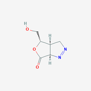 molecular formula C6H8N2O3 B069359 (3aS,4S,6aR)-4-(Hydroxymethyl)-3,3a,4,6a-tetrahydro-6H-furo[3,4-c]pyrazol-6-one CAS No. 176749-50-1