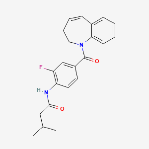 molecular formula C22H23FN2O2 B6935903 N-[4-(2,3-dihydro-1-benzazepine-1-carbonyl)-2-fluorophenyl]-3-methylbutanamide 