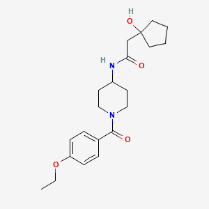 molecular formula C21H30N2O4 B6935927 N-[1-(4-ethoxybenzoyl)piperidin-4-yl]-2-(1-hydroxycyclopentyl)acetamide 