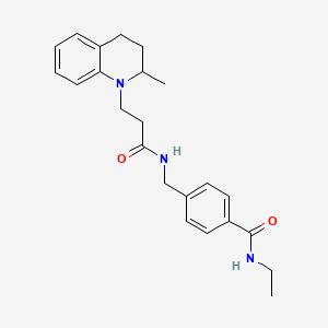 molecular formula C23H29N3O2 B6935960 N-ethyl-4-[[3-(2-methyl-3,4-dihydro-2H-quinolin-1-yl)propanoylamino]methyl]benzamide 