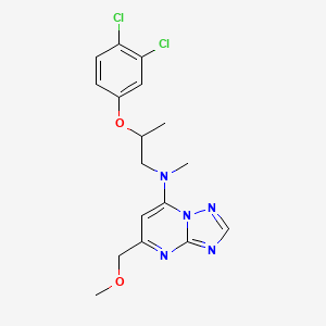 molecular formula C17H19Cl2N5O2 B6935991 N-[2-(3,4-dichlorophenoxy)propyl]-5-(methoxymethyl)-N-methyl-[1,2,4]triazolo[1,5-a]pyrimidin-7-amine 