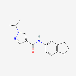molecular formula C16H19N3O B6935993 N-(2,3-dihydro-1H-inden-5-yl)-1-propan-2-ylpyrazole-4-carboxamide 