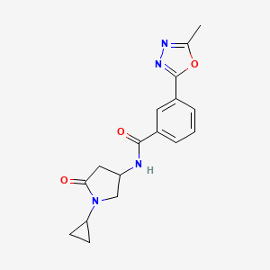 molecular formula C17H18N4O3 B6936020 N-(1-cyclopropyl-5-oxopyrrolidin-3-yl)-3-(5-methyl-1,3,4-oxadiazol-2-yl)benzamide 