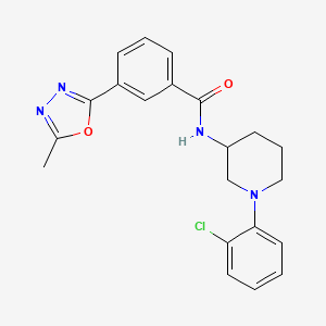 molecular formula C21H21ClN4O2 B6936045 N-[1-(2-chlorophenyl)piperidin-3-yl]-3-(5-methyl-1,3,4-oxadiazol-2-yl)benzamide 