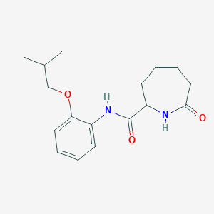 molecular formula C17H24N2O3 B6936091 N-[2-(2-methylpropoxy)phenyl]-7-oxoazepane-2-carboxamide 