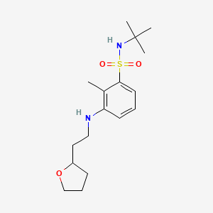 molecular formula C17H28N2O3S B6936094 N-tert-butyl-2-methyl-3-[2-(oxolan-2-yl)ethylamino]benzenesulfonamide 