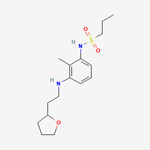 molecular formula C16H26N2O3S B6936106 N-[2-methyl-3-[2-(oxolan-2-yl)ethylamino]phenyl]propane-1-sulfonamide 