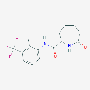 molecular formula C15H17F3N2O2 B6936131 N-[2-methyl-3-(trifluoromethyl)phenyl]-7-oxoazepane-2-carboxamide 