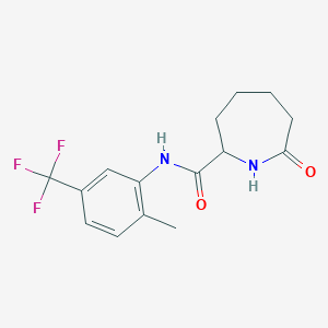 molecular formula C15H17F3N2O2 B6936146 N-[2-methyl-5-(trifluoromethyl)phenyl]-7-oxoazepane-2-carboxamide 
