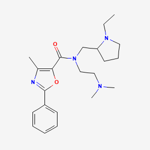 molecular formula C22H32N4O2 B6936152 N-[2-(dimethylamino)ethyl]-N-[(1-ethylpyrrolidin-2-yl)methyl]-4-methyl-2-phenyl-1,3-oxazole-5-carboxamide 