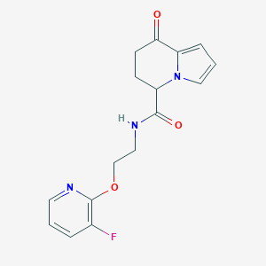 molecular formula C16H16FN3O3 B6936167 N-[2-(3-fluoropyridin-2-yl)oxyethyl]-8-oxo-6,7-dihydro-5H-indolizine-5-carboxamide 