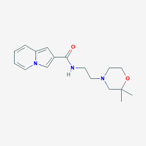 molecular formula C17H23N3O2 B6936175 N-[2-(2,2-dimethylmorpholin-4-yl)ethyl]indolizine-2-carboxamide 