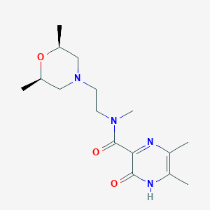 molecular formula C16H26N4O3 B6936215 N-[2-[(2S,6R)-2,6-dimethylmorpholin-4-yl]ethyl]-N,5,6-trimethyl-2-oxo-1H-pyrazine-3-carboxamide 