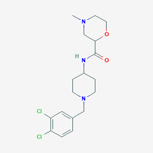 molecular formula C18H25Cl2N3O2 B6936304 N-[1-[(3,4-dichlorophenyl)methyl]piperidin-4-yl]-4-methylmorpholine-2-carboxamide 